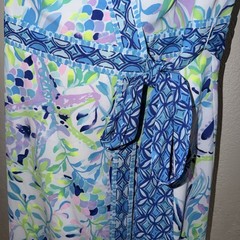 NWT LILLY PULITZER $248 WRAP DRESS TROPICAL GREEN BLUE WHITE TANK 4/Small