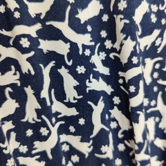 Gap Cat Print Sleeveless Drawstring Dress Navy White Ruffle Hem L