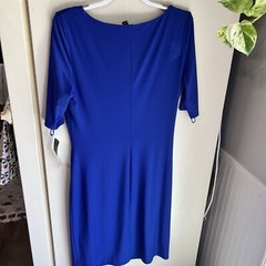 NWT Lauren Ralph Lauren Essential Elbow Sleeve Jersey Dress SZ~16 In Royal Plum