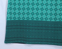 MARKET & SPRUCE Lined STRETCH KNIT Green GEOMETRIC PRINT Button SHEATH DRESS XS