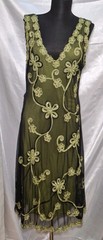 Phase Eight Green Whimsigoth Forest Witch Mesh Overlay Fairy Dress L