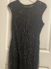 Babeyond M Black Beads Spangles & Fringe Flapper Look Dress 17 P2P 41 S2H