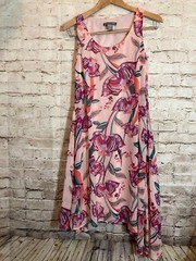 Kate & Mallory Dress Womens XS Pink Floral Midi Flowy Interchangeable Draped