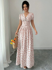 Brand New Floral Floaty Summer Vacation Holiday Wedding Races Ditsy Dress