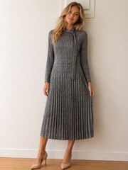 Maggy London Plaid Pleated Midi Dress – Size US 10 (UK 14 / EU 40)