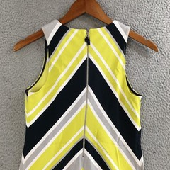 Banana Republic Shift Dress Womens 00P Sleeveless Dry Clean Chevron Multicolor