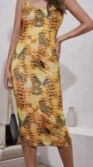 Women Size 16 Yellow Sleeveless Dress
