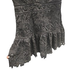 Express Black Lace Mini Dress Medium Romantic Gothic Coquette Flutter Sleeve
