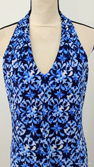 Tommy Bahama Sandy Floral Fresco Halter Dress UPF 30 Build in Bra Size Small