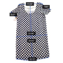 Nipon Womens Black & White Checker Silk Dress Short Sleeve US Checkered Size 12