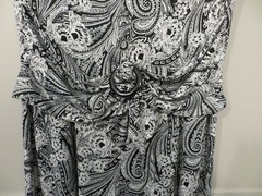 Perceptions New York L Paisley Midi Dress Black/White Stretch
