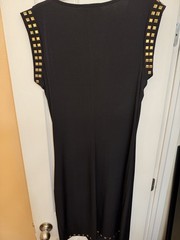 MICHAEL Michael Kors Brown Solid Studded Ruched Slit Sheath Midi Dress XS