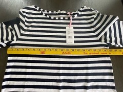 Vineyard Vines Cotton Knit Striped Deep Bay Navy/White Long Sleeve Dress NWT