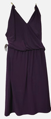 JBS Gorgeous Purple Dress Blouson Gold Tone Chain Straps Sz Large NWT