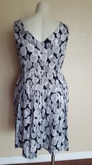 Nine West Women&rsquo;s Navy Blue White Pleated V-Neck A-Line Dress Size 8 C029 $120