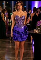 Cinderella Exquisite Women&rsquo;s Dress Size 4 Sequin Crystal Jeweled Purple NWT-B10