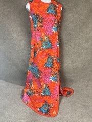 Vintage 60s 70s Dress Sleeveless Maxi Boho Gypsy Mod Hippie Psychedelic Funky