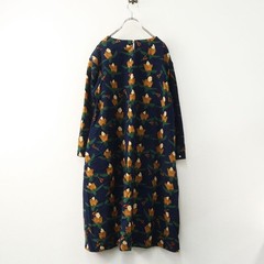 45R 45rpm Cotton Lily Print Dress Navy Size 0 Used Japan