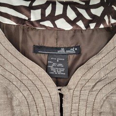 Willi Smith Sleeveless A-line Brown Dress Size 8 Women Business Linen Blend