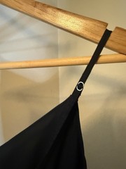 Abercrombie & Fitch Black Satin Midi Dress Spaghetti Strap Covered Button Size M