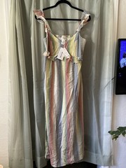For the republic Rainbow Striped Maxi Dress size medium