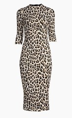 Alice + Olivia Delora Leopard Jersey Midi Dress Size 6 $330
