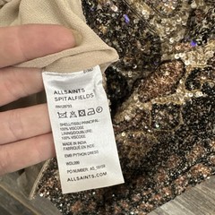 *ICONIC* ALL SAINTS PYTHON HAND-EMBELISHED PARTY DRESS SIZE UK 6 US 2 RRP £350