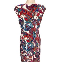 Lauren Ralph Lauren Sheath Dress Womens 10 Multi-Color Paisley Boho Bodycon Bold