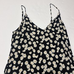 Reformation Marlowe Mini Slip Dress Black Daisy Chain with Side Slit Women’s XL