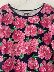 Mud Pie Size Medium 8-10 Colorful Preppy Pink Floral Navy Blue Knee Length Dress