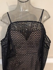 KEEPSAKE The Label EASY LOVE Off Shoulder Mini Dress Eyelet S,M,L NAVY NWT$235