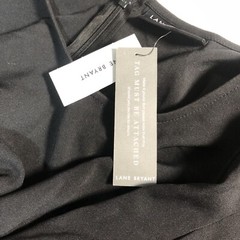 NWT LANE BRYANT Solid Black Stretch High-Lo Tie A-Line Back Dress Size 26