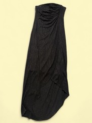 Byer Too! Women&rsquo;s M Black Strapless Ruched Glitter Evening Dress