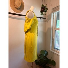 Y2K DSquared2 Yellow Gem Wrap Sleeveless Summer Dress Size Medium Italy Made