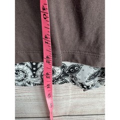 As Know As Plus Paisley Open Back Maxi T-Shirt Dress Womens 2X Brown White Black