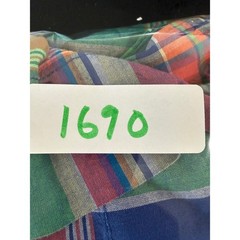 Talbots Womens Multi Color Plaid Madras Shirt Dress Size 14 Long Sleeve Cotton