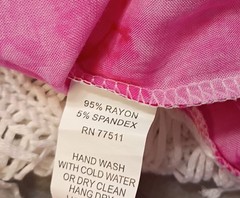 Jessica Taylor Bohemian Pink White Tie-Dye Cover Up Dress One Size Crocheted