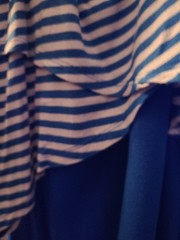 Style & Co. Striped Cropped Top Solid Blue Bottom Front Sleeveless Petite Small