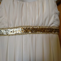 Sweet Storm Juniors Medium Spaghetti Strap Beaded Sequin White Party Dress