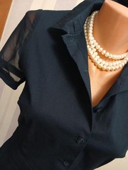 women laura ashley dress navy cotton 32