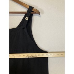 Minimalist Talbots Women L Black Tencel Lyocell Button Strap Jumper Dress Slit