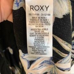 ROXY Floral Print Black Split Neck Shift Dress Boho XS