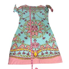 Barbara Gerwit Printed Dress Shells Chains Resort Wear Coastal Women&rsquo;s Sz Medium