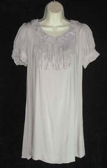WISH dress sz M loose fit 100% Rayon Tunic Mini Ruffle Neck Exposed Back Zipper