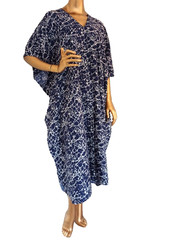 Kaftan Dress Winlar Luxury Satin Kimono Nightie Cover up Casual African Navy