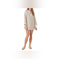Livro Mini Kaftan Linen Tan Dress Size Xs