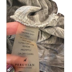 Peruvian Connection Womens Grey Tribal Print Cotton Slub Maxi Dress Size M
