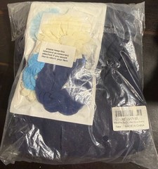 KIM S Navy Blue Maternity Maxi Dress with Flower Sash, Size L