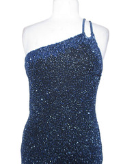 VINTAGE SCALA M Beaded One-Shoulder Dress Black Asymmetrical Sequins Fairycore