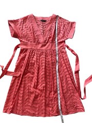 BCBGMAXAZRIA Coral Eyelet Dress Women’s Size 8 – No Lining Boho Summer Style